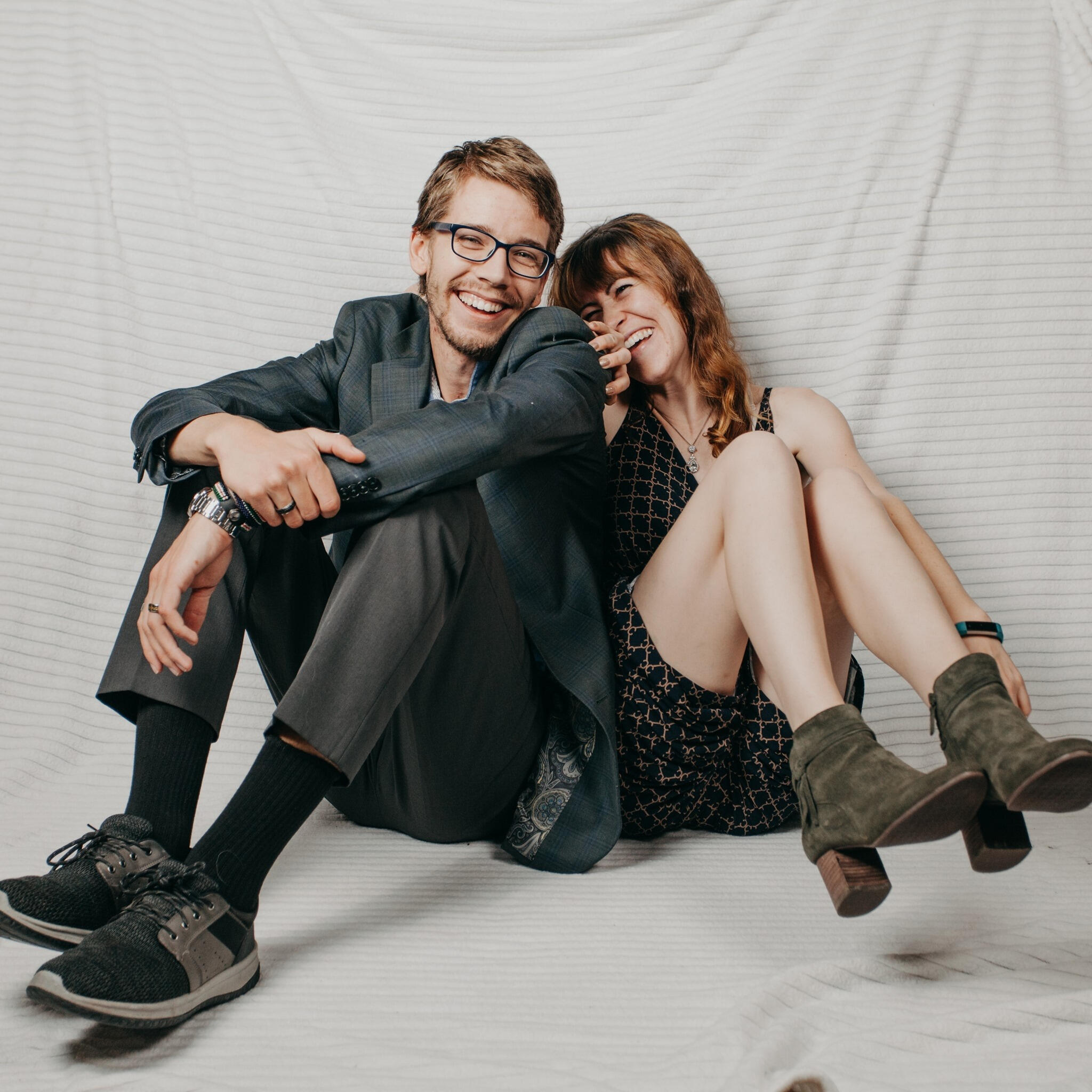 Kyle and Shannon Fossé — co-owners of Unspoken Art LLC — laughing together in Upstate NY